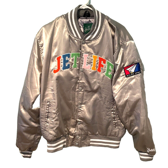 Jet Life Apparel Satin Bomber Jacket Very Rare Curren$y Brand Size XL NWOT - Picture 5 of 13